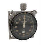Heuer Monte-Carlo Patent dashboard timer car clock, the 2.00'' black dial signed Heuer Monte-Carlo
