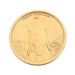 Gabon World Animal Series 5000 Francs Elephant coin, 2012, fineness 999.9, 3.9gm, mintage of 1000
