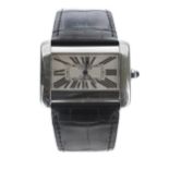 Cartier Tank Divan automatic stainless steel watch, reference no. 2612, serial no. 1598xxxx,