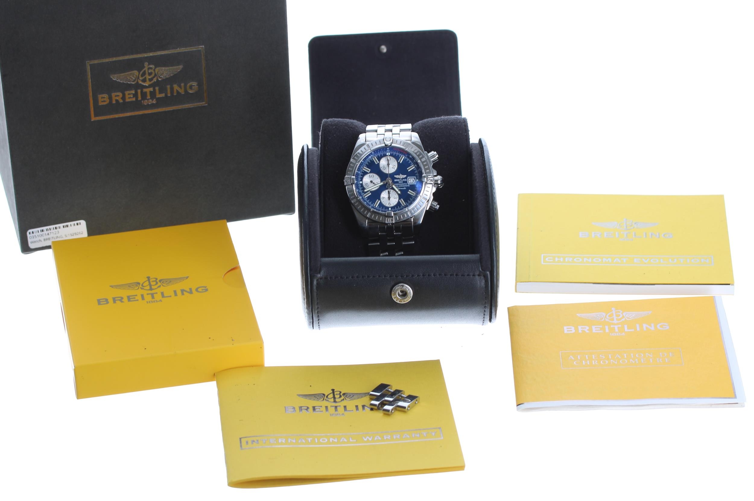 Breitling Evolution Chronographe automatic stainless steel gentleman's wristwatch, reference no. - Image 2 of 3