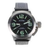 TW Steel Canteen stainless steel gentleman's wristwatch, reference no. CS21, quartz, black leather