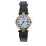 Cartier Vendome 18ct tricolour lady's wristwatch, no. 810042xxx, sapphire cabouchon crown, signed