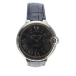 Cartier Ballon Bleu automatic stainless steel blue dial watch, reference no. 3765, serial no.