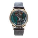 Bulova Accutron Spaceview 14k gentleman's wristwatch, case no. J10586, Accutron strap and 14k
