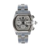 Cartier Roadster Chronograph XL  automatic stainless steel gentleman's wristwatch, reference no.