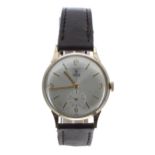 Tudor 9ct gentleman's wristwatch, Edinburgh 1958,, signed silvered dial with Arabic quarter numerals