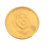 Gabon World Animal Series 5000 Francs Lion coin, 2013, fineness 999.9, 3.9gm, mintage of 1000 pieces