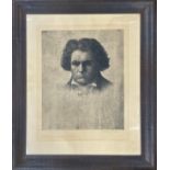 Large black and white print of Ludwig Van Beethoven published by Stiebold & Co, Berlin 1913, Verin