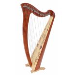 Contemporary Salvi Mia Celtic harp with thirty four strings, each string fitted with semi-tone
