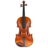 Good French viola circa 1910, unlabelled, the two piece back of medium curl with similar wood to the