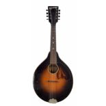 Old Kalamazoo mandolin labelled made in U.S.A. by Gibson Inc. Kalamazoo Mich, with pear shaped