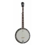 Bowwood Countryman WCB40 five string banjo, with inlaid banded resonator, 11" skin and geometric