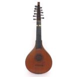An English guittar by Michael Rauche, London, third quarter of the 18th century, the two piece