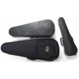 Good tenor ukulele hard case; also a Clear Water viola case and a child's violin case (3)