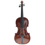 English viola labelled William Forster, the one piece back of fine curl with plainish wood to the