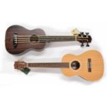 Black Water electric acoustic ukulele bass, model no: YWU-UKE, with electric pickup and feather