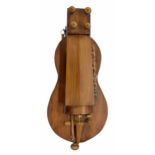 Contemporary Bosch style five string hurdy-gurdy made by William Molan in 1981, 30" long overall