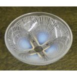 Lalique 'Coquille' pattern opalescent glass circular bowl, signature to the underside also