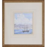 English School (19th century) - 'Naples' a schooner in The bay of Naples, Vesuvius is not visible,