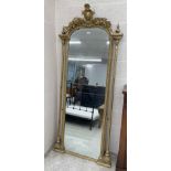 Good large decorative 19th century gilt framed mirror, 34.5" wide, 80" high