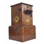 Early 20th century French 'Le Taxiphote' Stereoscopic viewer, the mahogany table top case bearing
