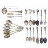 Set of six George IV silver teaspoons, maker William Collins, London 1824, 5.5" long; together