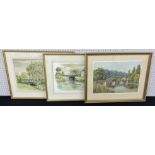 W* Staples (20th century) - 'Bridge at Bradford on Avon', signed and dated 1988, also inscribed with