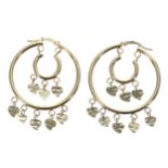 Pair of 9ct yellow gold earrings, 3.9gm, 34m