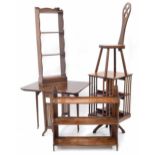 Group of 20th century furniture to include small square revolving bookcase, modern spinning chair,