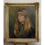 Kingsley Sutton (20th/21st century) - a portrait of a young lady, head and shoulders, signed, oil on