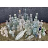 Good mixed collection of vintage glass bottles, mostly branded, including medicine bottles and