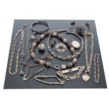 Hagit Gorali Art nouveau style 925 silver necklace; together with a selection of further silver