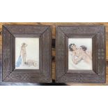 After Eduard Jules Chimot (1886 - 1957) - pair of erotic pictures, prints, 6.5" x 8.5", within Art