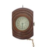 Unusual 'SIRO' lapel watch in a carved wooden case, exhibition back with a Swiss 15 jewel