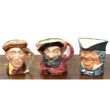 Royal Doulton - three character jugs to include 'Falstaff', ''Arry" and a 'Parson' Toby jug, 6.5"