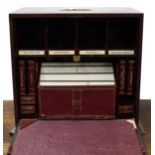 Houghton & Gunn Victorian rosewood travel stationery case, with a fall front enclosing a writing