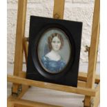English School (20th century) - portrait of Eliza Brookhouse, age seventeen, born 1811, head and