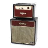 Epiphone Valve Junior guitar amplifier head, with matching 1 x 12 extension speaker cabinet