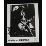 Led Zeppelin interest - Jimmy Page autographed black and white promo photo, 10"  x 8"
