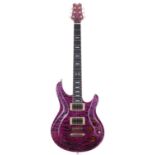 2005 Peavey Signature Series EXP electric guitar; Body: quilted purple finished top upon black back;