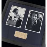 Jimi Hendrix - autographed clipped Melody Maker page, signed in Black ballpoint pen, mounted and