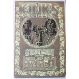 The Kinks - original 1960s poster for The Kinks with Stack Waddy at The Liverpool Polytechnic, 30.5"