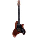 1979 Ovation Breadwinner electric guitar, made in USA, ser. no. E1xxx9; Body: natural mahogany