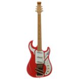 Burns Custom Edition The Shadows electric guitar; Body: Fiesta red finish; Neck: maple; Fretboard:
