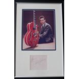 Eddie Cochran - autographed display, mounted and framed , 21.5 x 14.5"