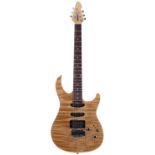 Peavey Limited ST electric guitar, made in USA, ser. no. 91xxxxx6; Body: natural figured top upon