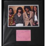 Thin Lizzy - mounted autograph display, obtained from The Coventry Apollo in 1981, 17" x 15"