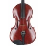 Good English Tertis Model viola by and labelled Wilfred G. Saunders, 93 Julian Road, West Bridgford,