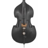 Late 19th century German double bass, back length 43.5", stop length 23", vibrating string length