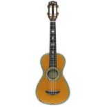 Rare A. de Vekey & Son longscale style 4 ukulele labelled the 'de Vekey' ukulele (Foreign, Style